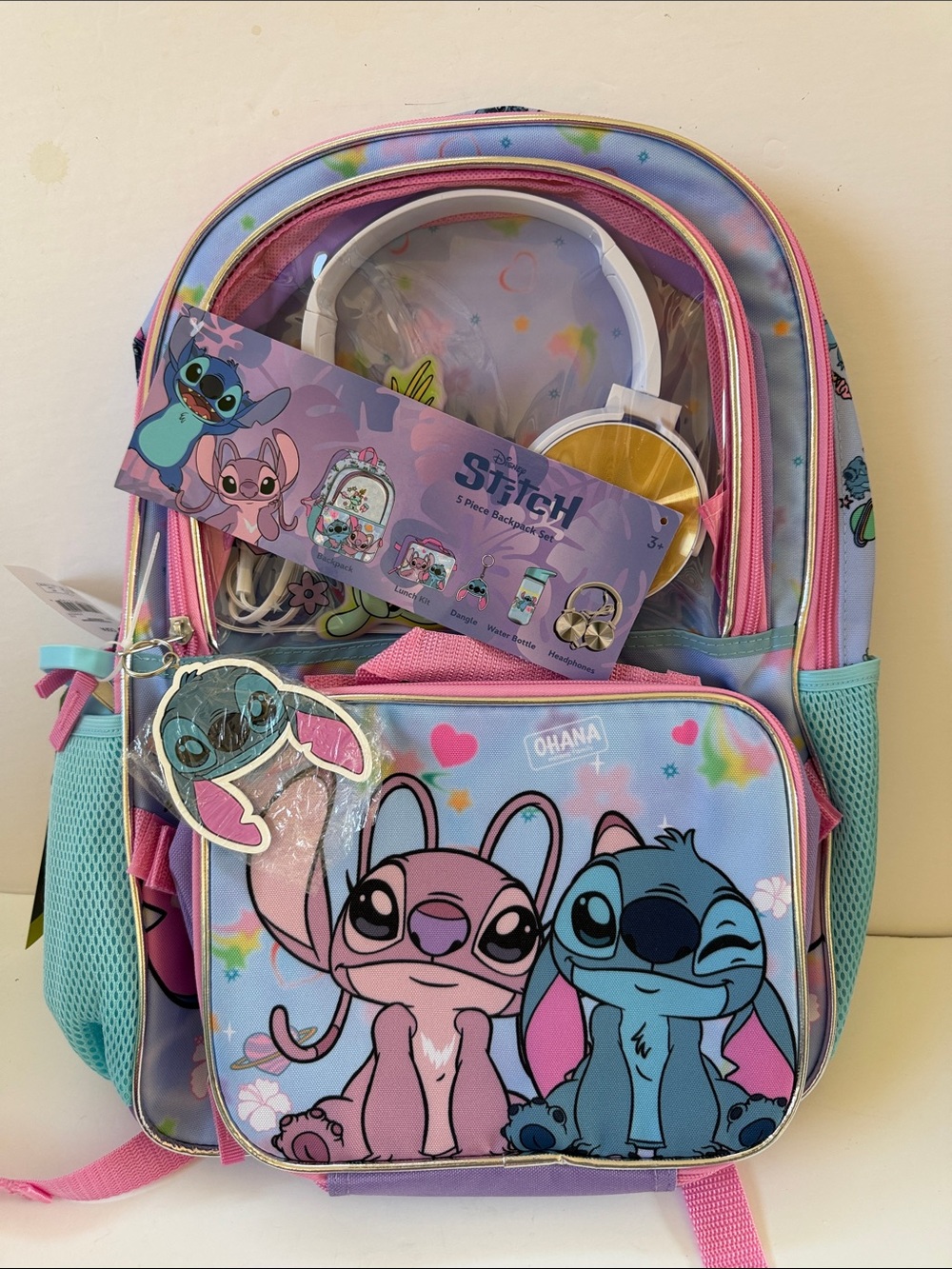 New Disney Stitch Bagpack 5 Piece Set